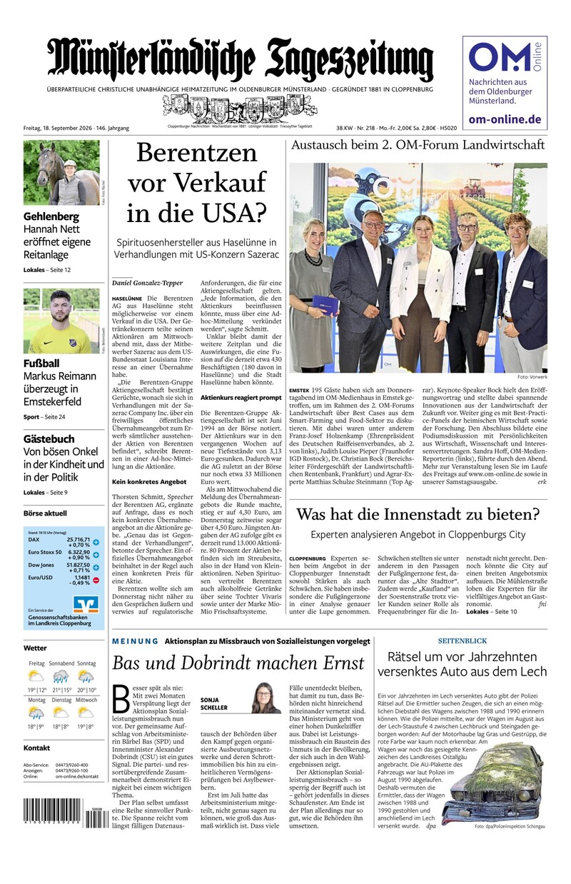 Münsterländische Tageszeitung - 18.09.2026