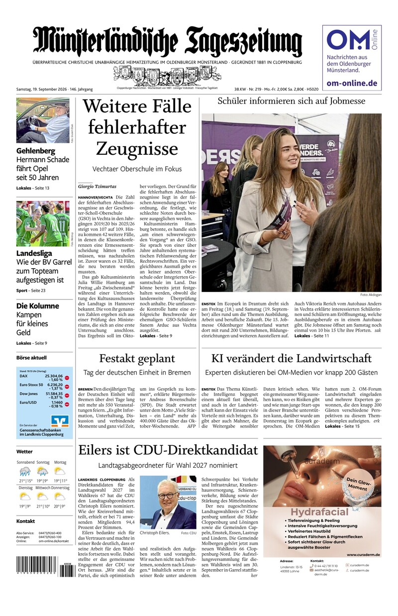 Münsterländische Tageszeitung - 19.09.2026