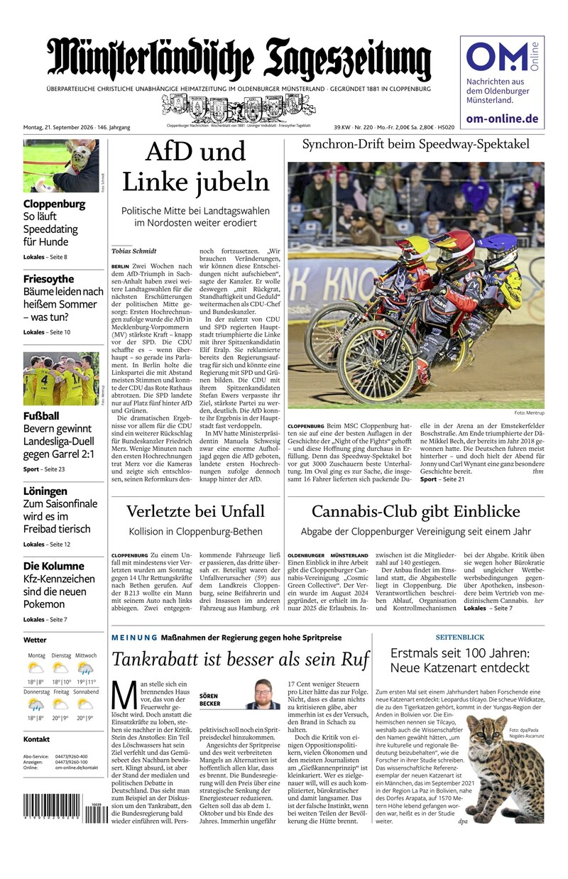 Münsterländische Tageszeitung - 21.09.2026