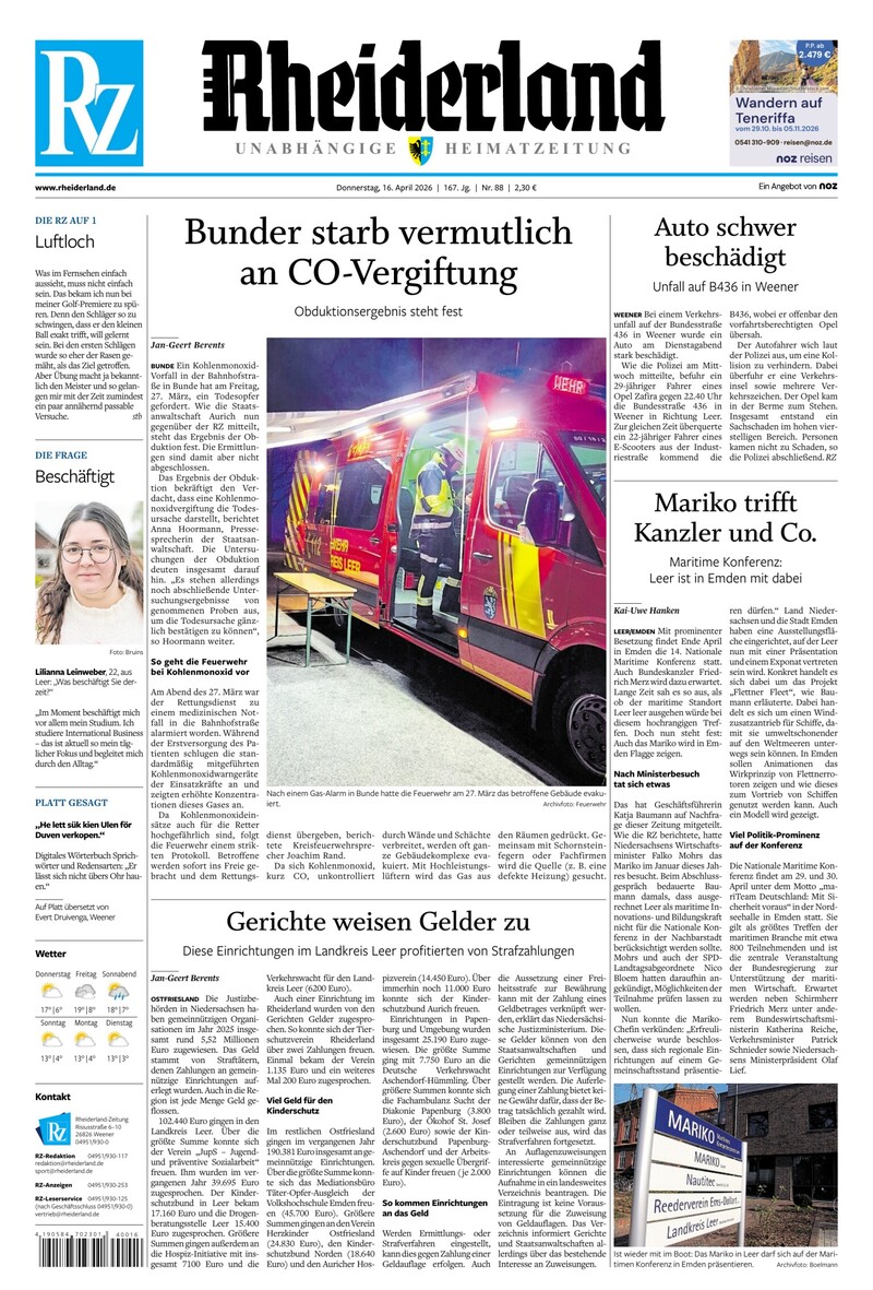 Rheiderland Zeitung - 16.04.2026