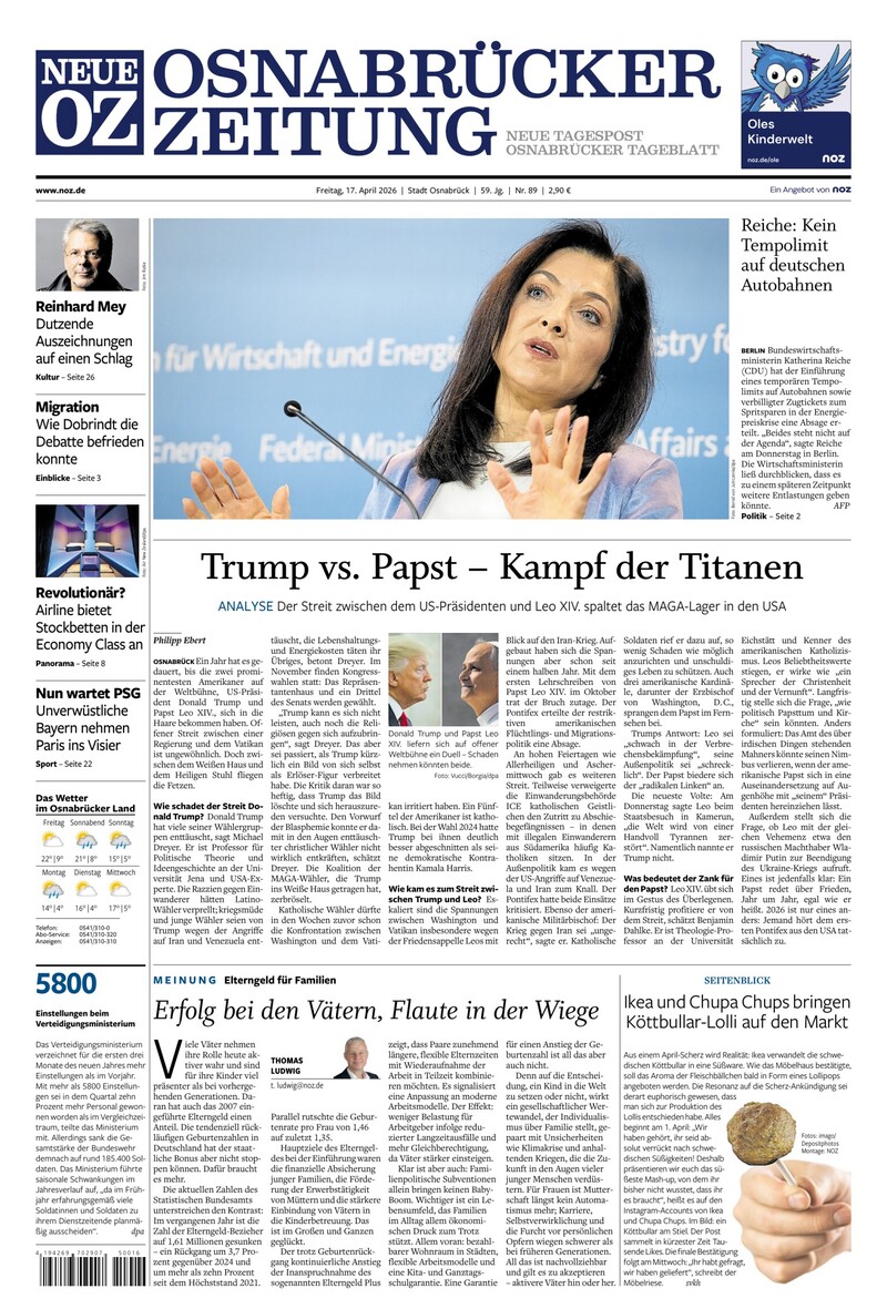 Neue Osnabrücker Zeitung - Stadt Osnabrück - 17.04.2026