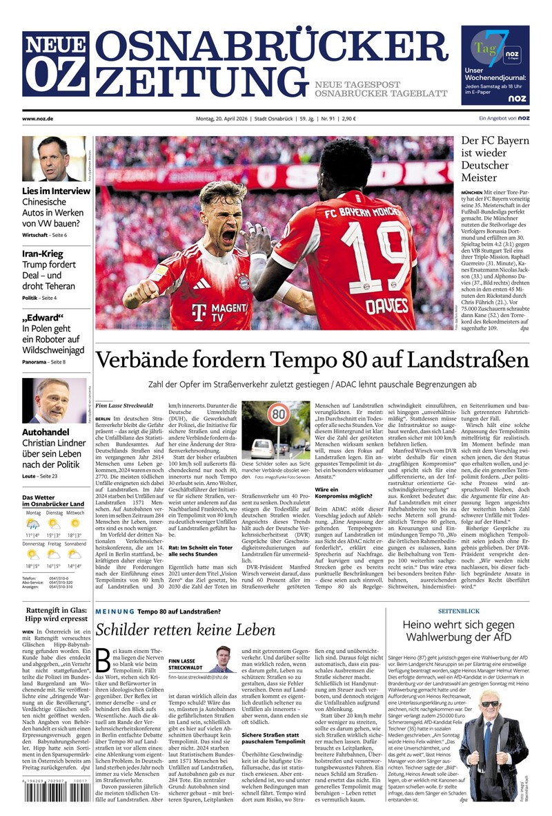 Neue Osnabrücker Zeitung - Stadt Osnabrück - 20.04.2026