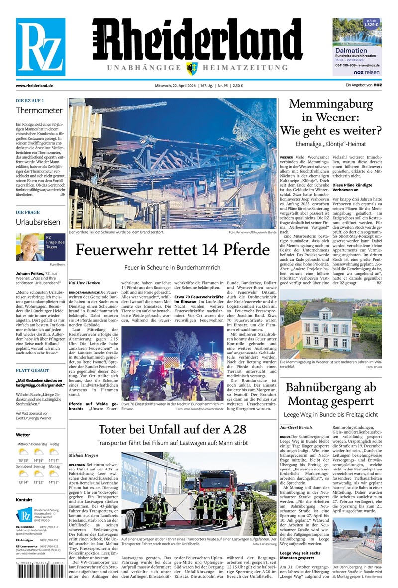 Rheiderland Zeitung - 22.04.2026
