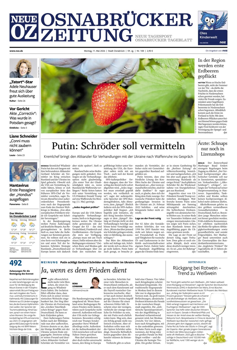 Neue Osnabrücker Zeitung - Stadt Osnabrück - 11.05.2026