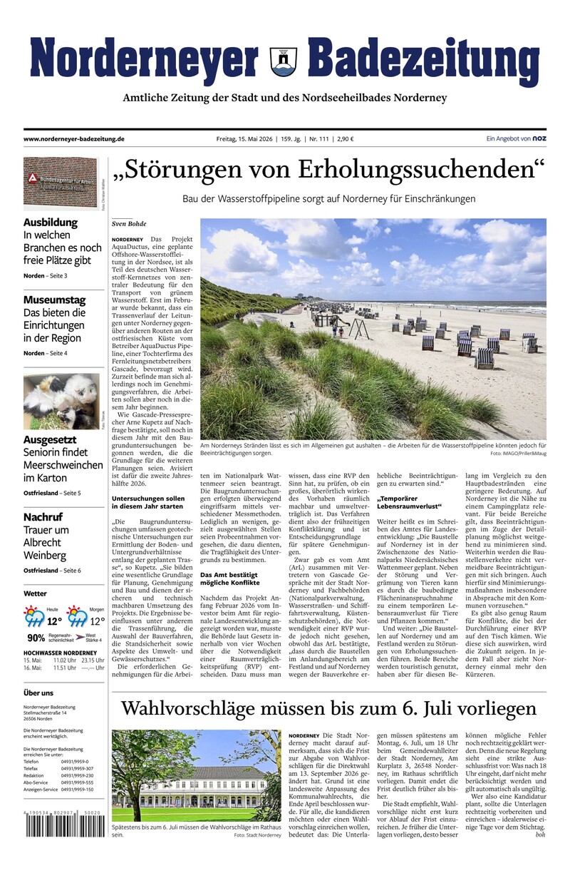 Norderneyer Badezeitung - 15.05.2026