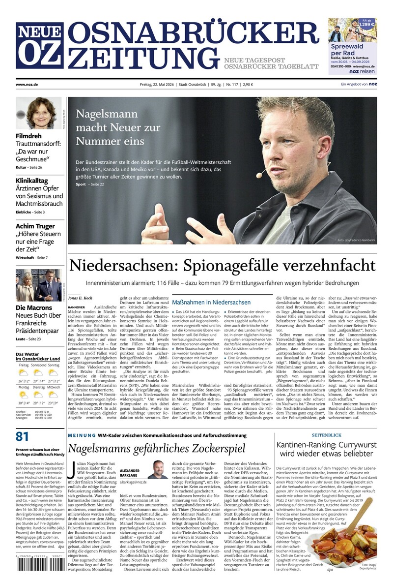 Neue Osnabrücker Zeitung - Stadt Osnabrück - 22.05.2026