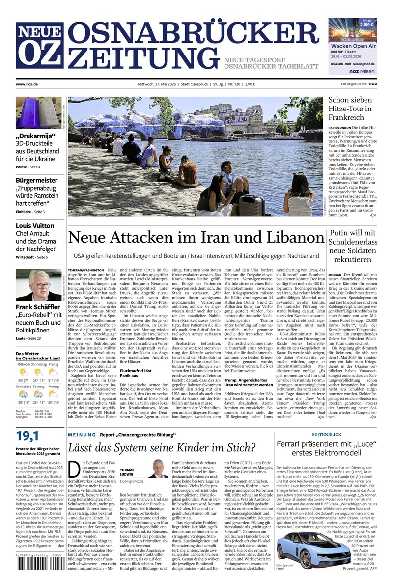 Neue Osnabrücker Zeitung - Stadt Osnabrück - 27.05.2026