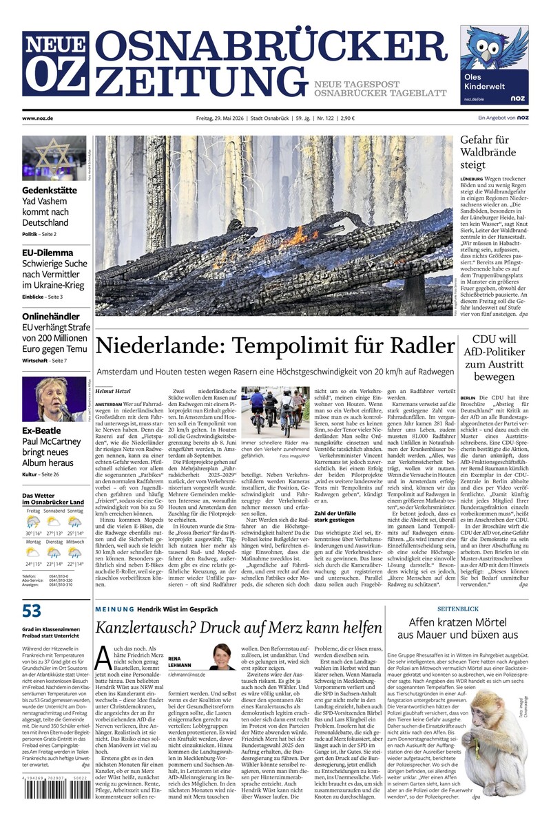 Neue Osnabrücker Zeitung - Stadt Osnabrück - 29.05.2026