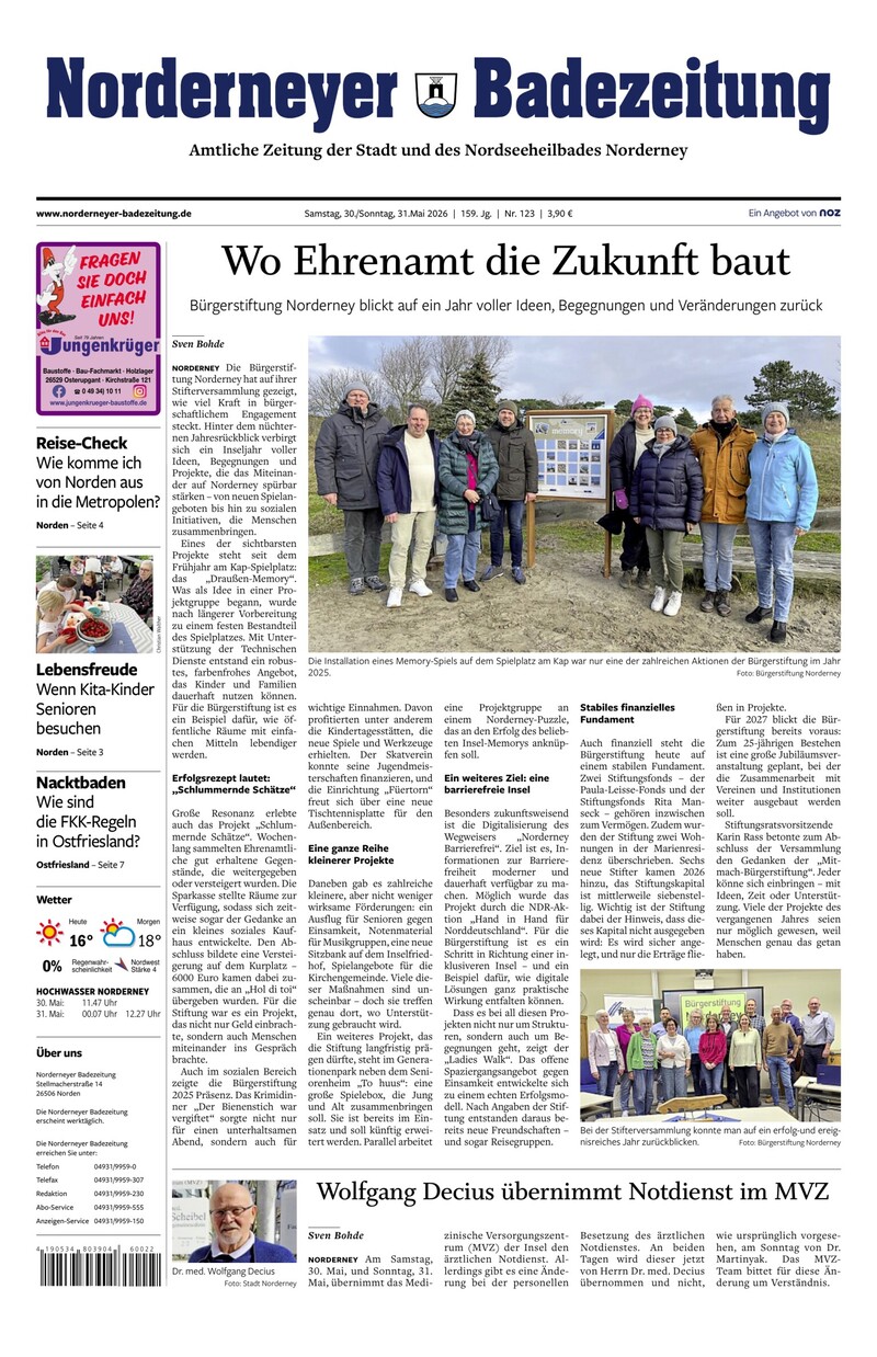 Norderneyer Badezeitung - 30.05.2026