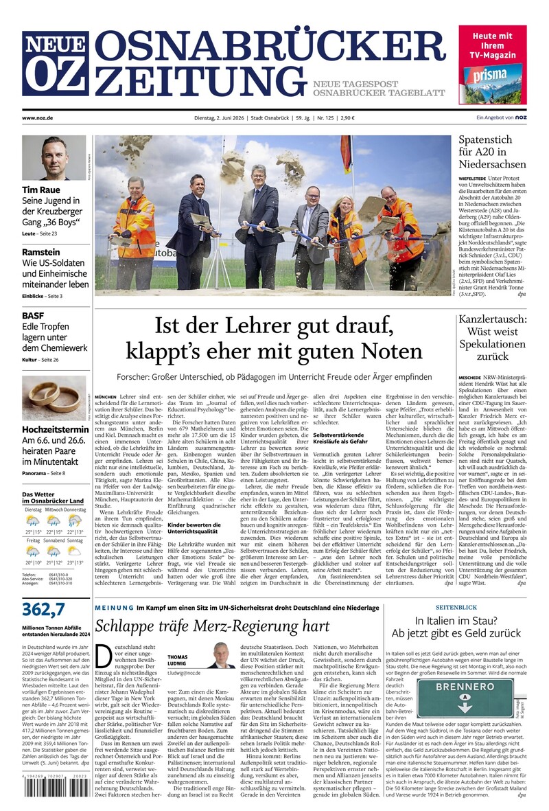 Neue Osnabrücker Zeitung - Stadt Osnabrück - 02.06.2026