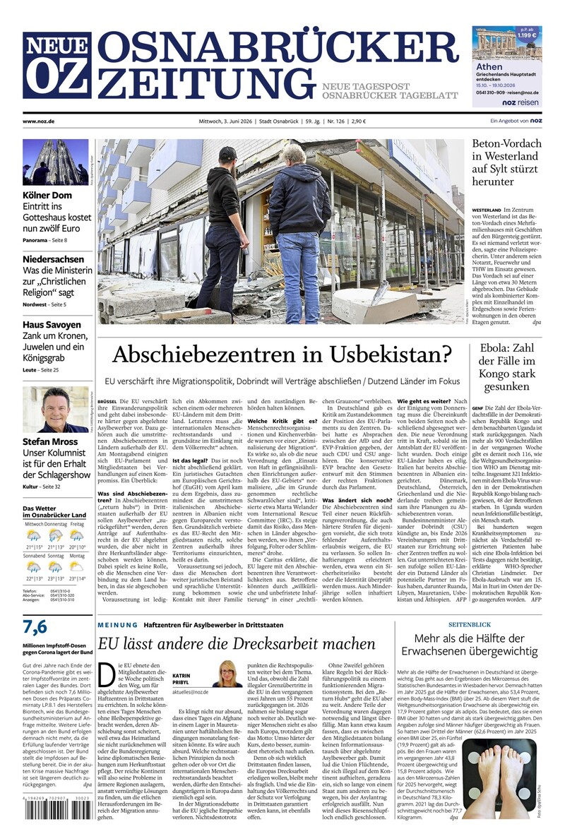 Neue Osnabrücker Zeitung - Stadt Osnabrück - 03.06.2026