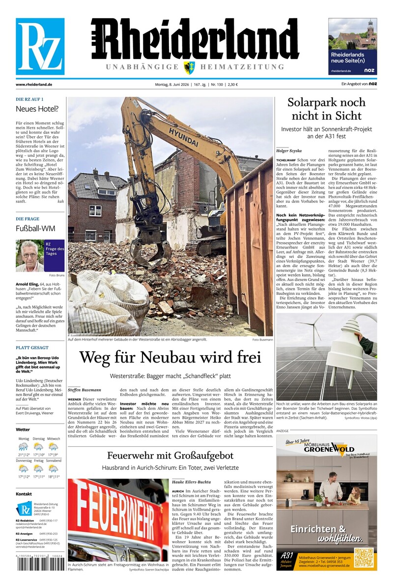 Rheiderland Zeitung - 08.06.2026
