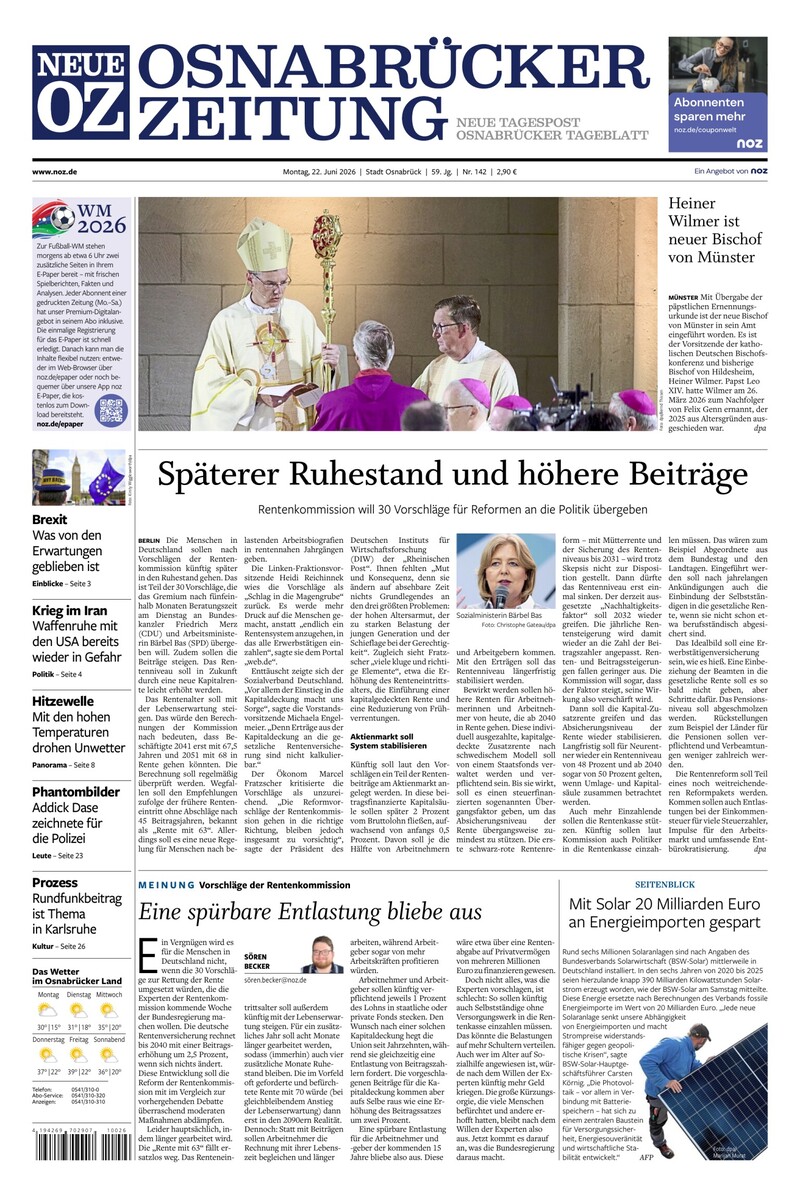 Neue Osnabrücker Zeitung - Stadt Osnabrück - 22.06.2026