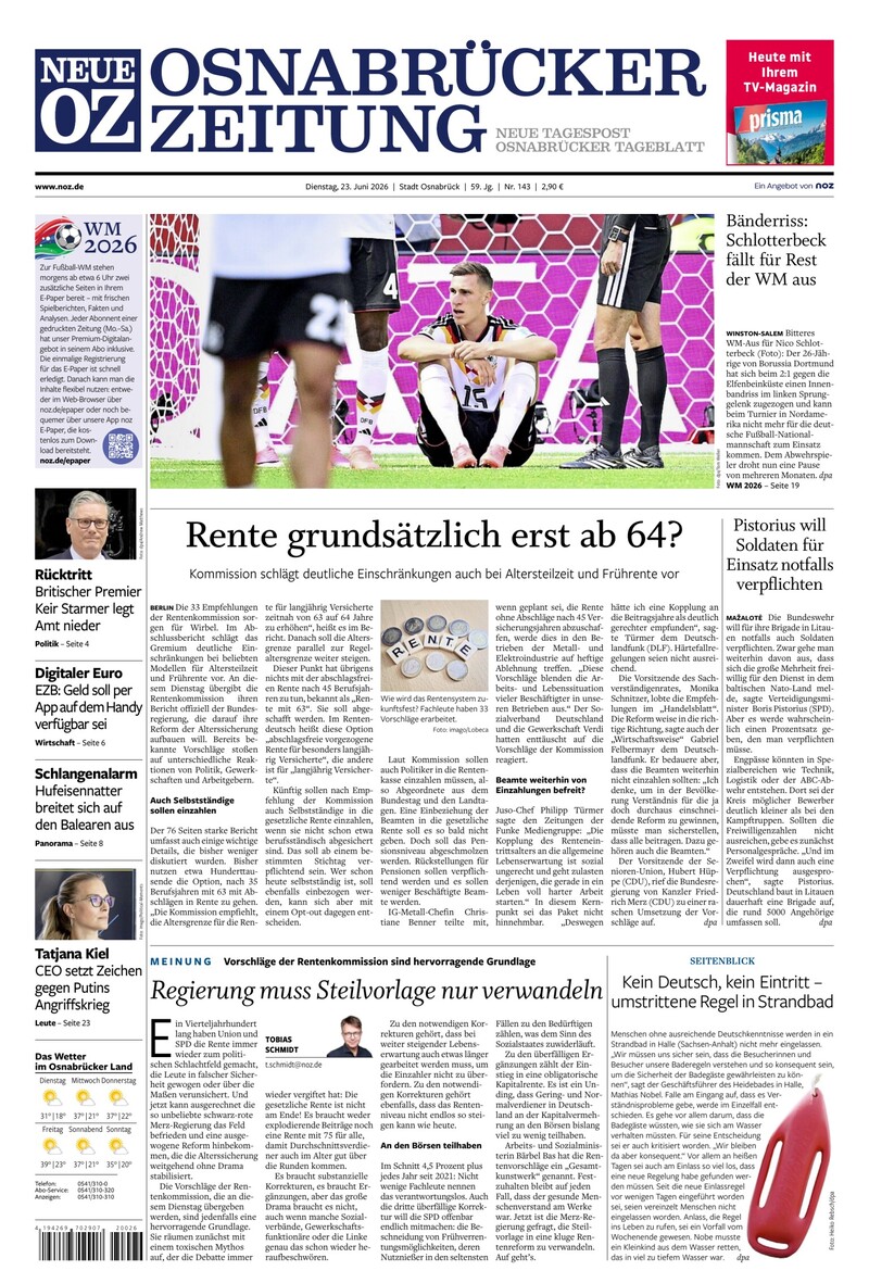 Neue Osnabrücker Zeitung - Stadt Osnabrück - 23.06.2026