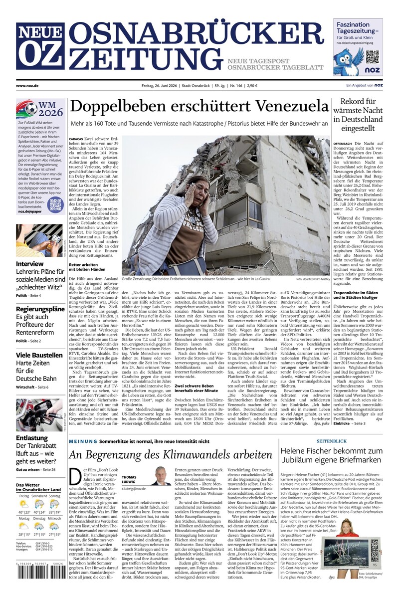 Neue Osnabrücker Zeitung - Stadt Osnabrück - 26.06.2026