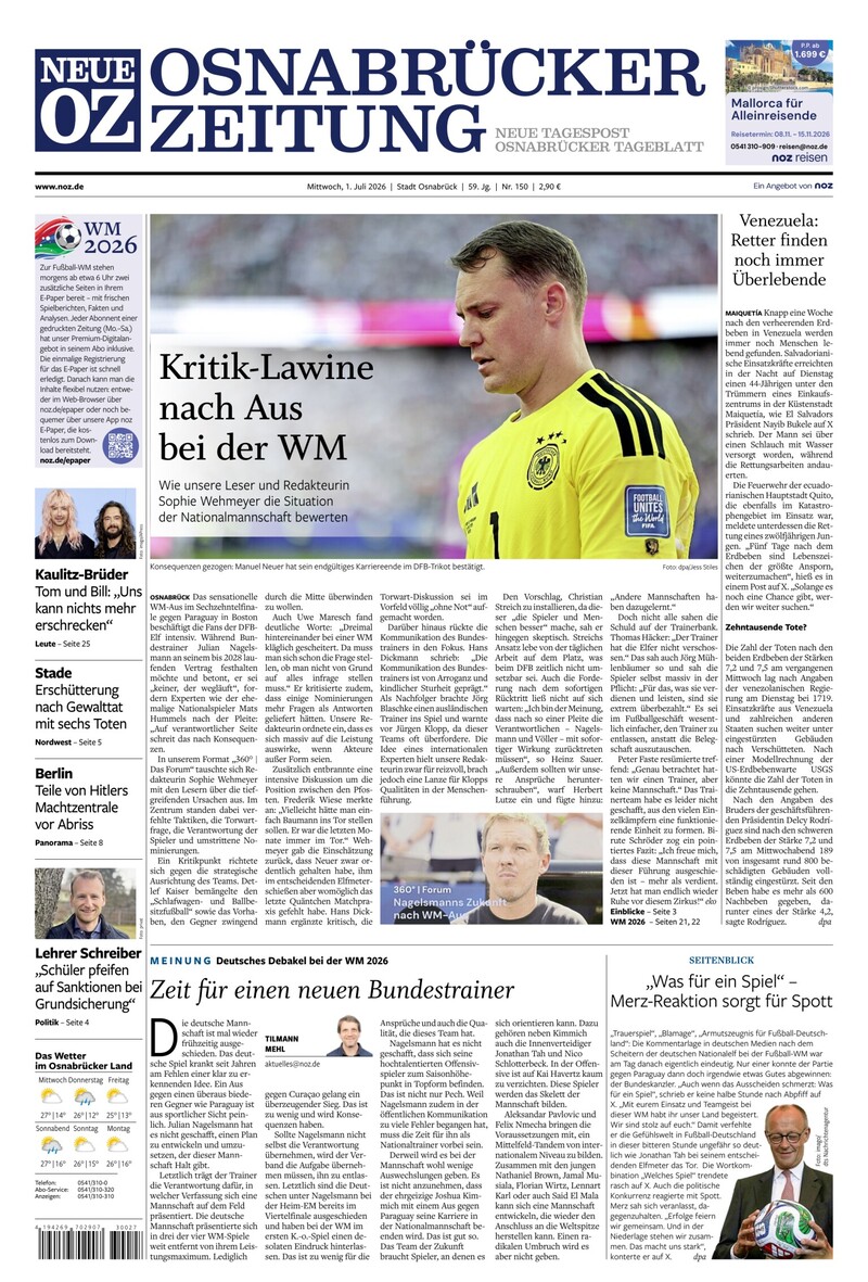 Neue Osnabrücker Zeitung - Stadt Osnabrück - 01.07.2026