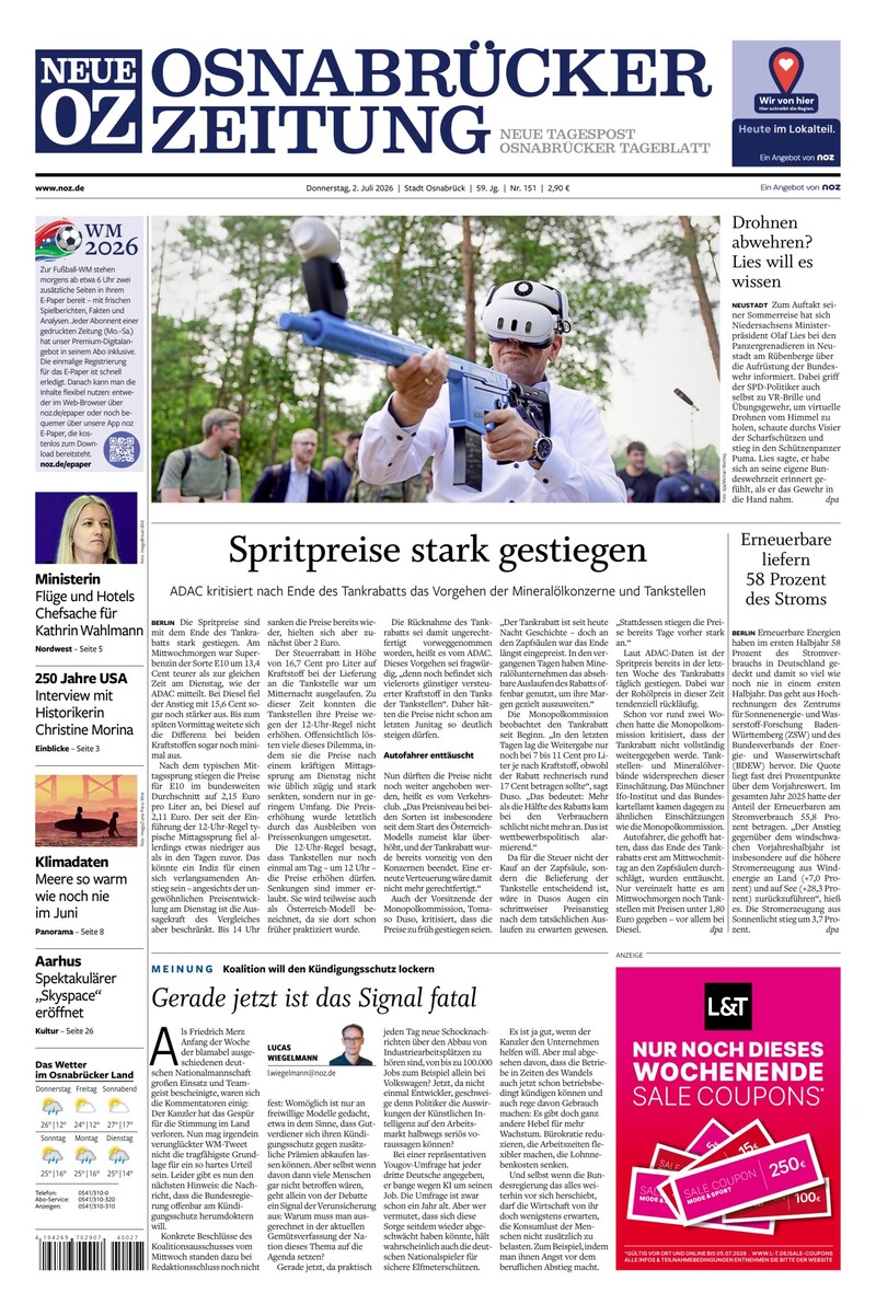 Neue Osnabrücker Zeitung - Stadt Osnabrück - 02.07.2026