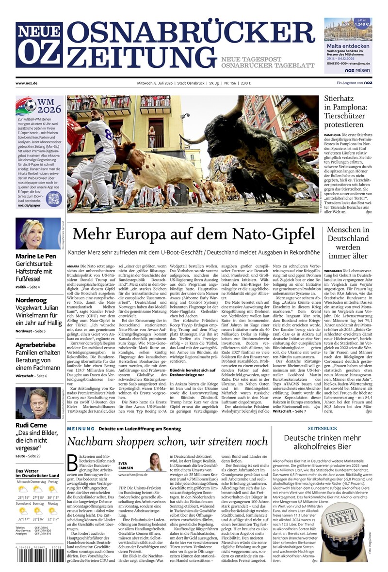 Neue Osnabrücker Zeitung - Stadt Osnabrück - 08.07.2026