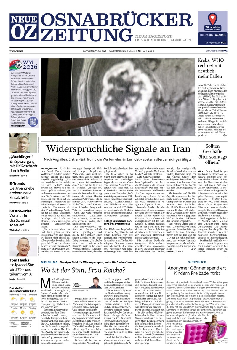 Neue Osnabrücker Zeitung - Stadt Osnabrück - 09.07.2026