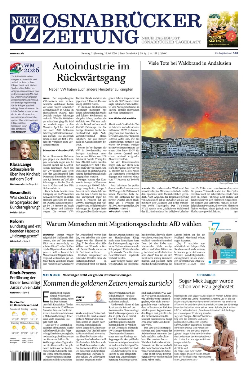 Neue Osnabrücker Zeitung - Stadt Osnabrück - 11.07.2026