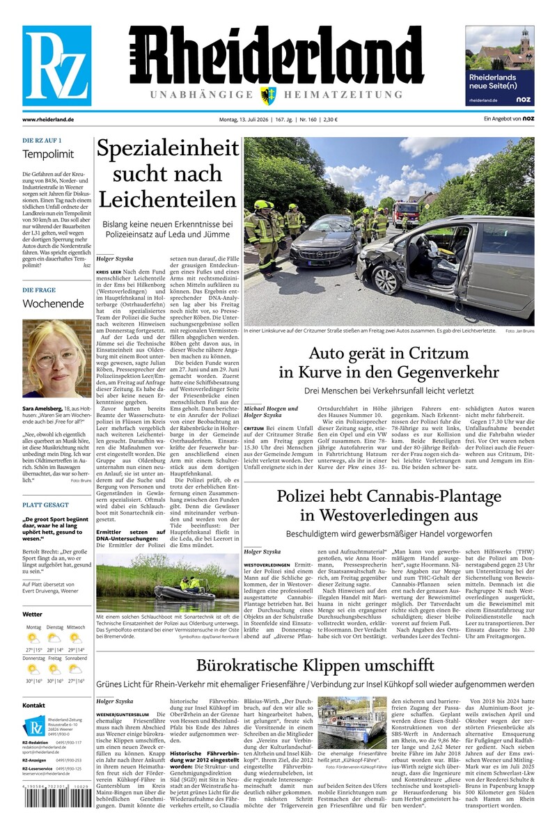 Rheiderland Zeitung - 13.07.2026