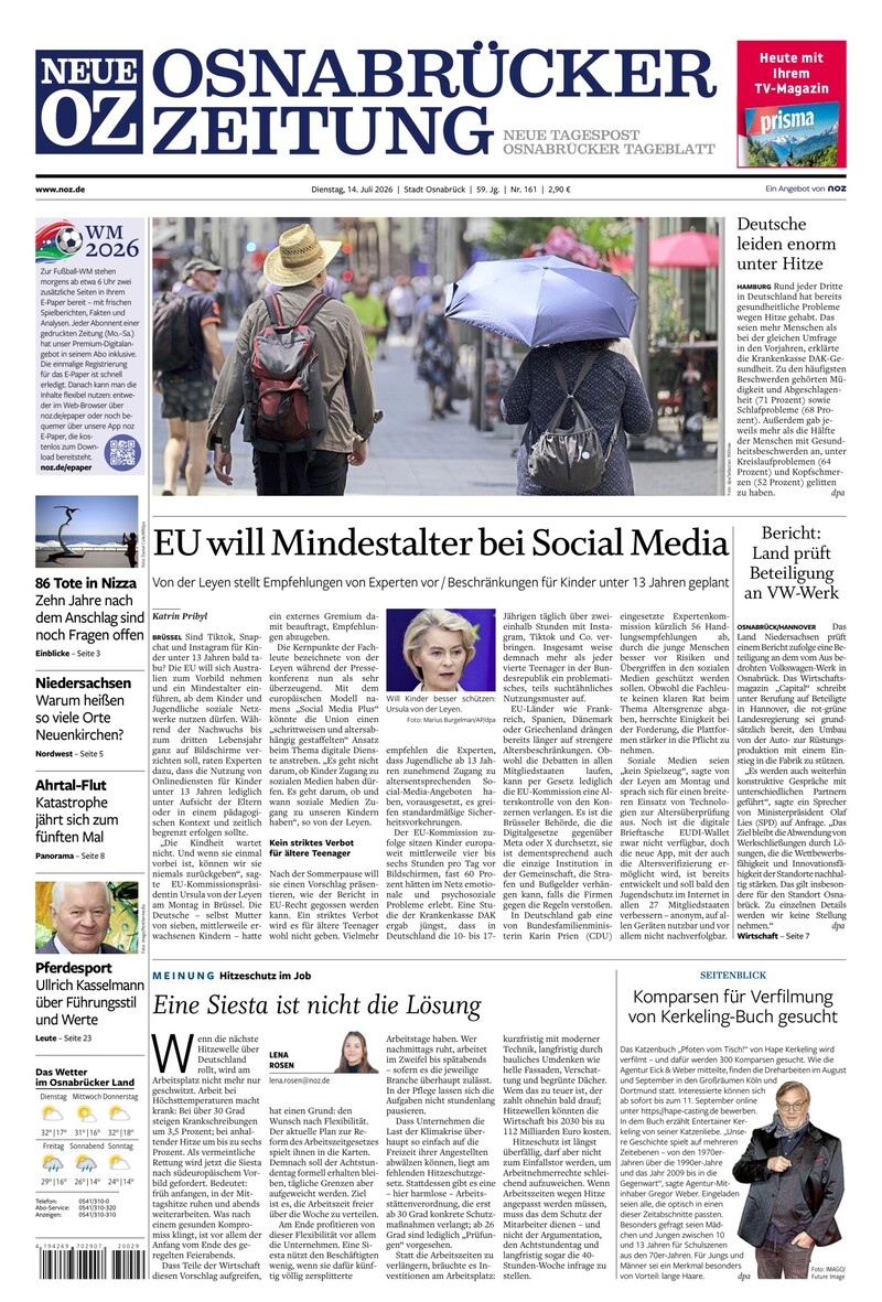 Neue Osnabrücker Zeitung - Stadt Osnabrück - 14.07.2026