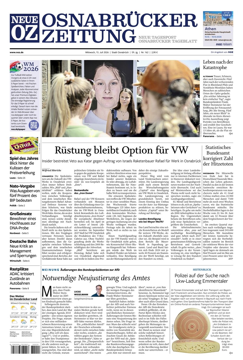 Neue Osnabrücker Zeitung - Stadt Osnabrück - 15.07.2026