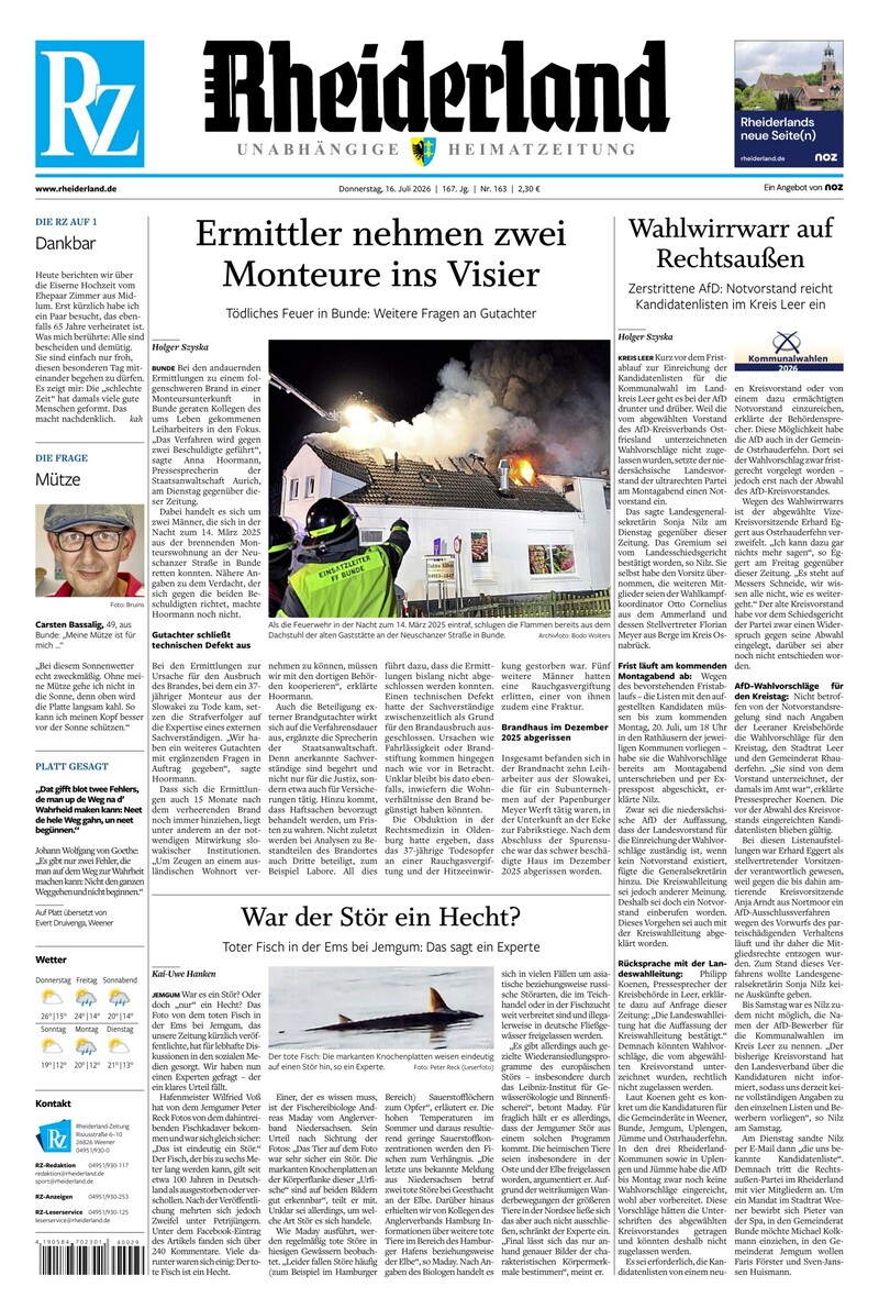 Rheiderland Zeitung - 16.07.2026