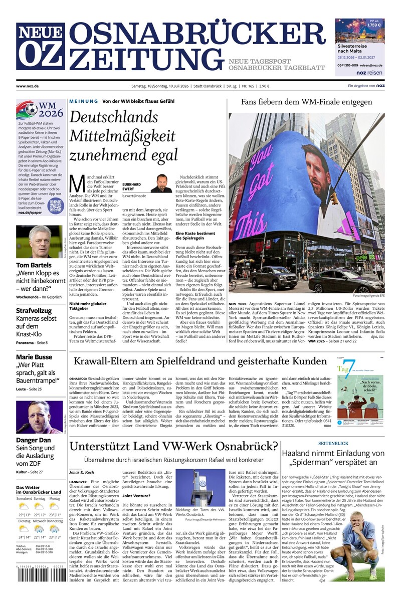 Neue Osnabrücker Zeitung - Stadt Osnabrück - 18.07.2026