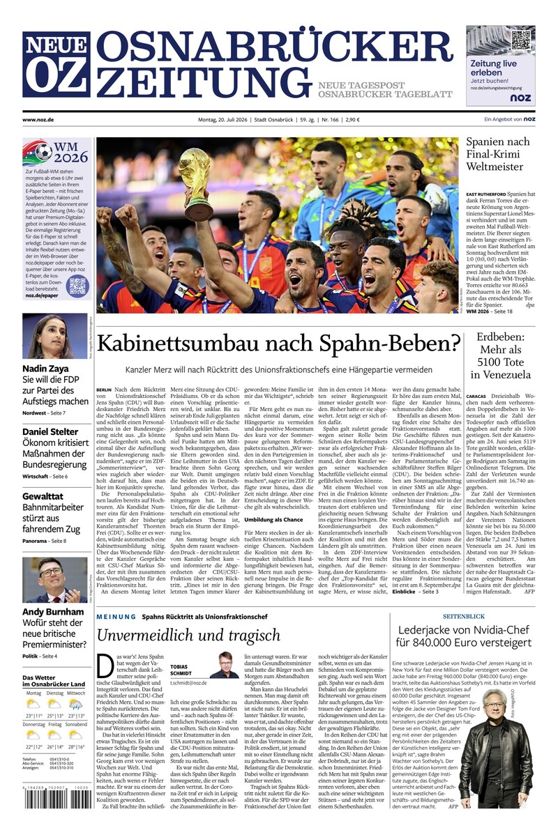 Neue Osnabrücker Zeitung - Stadt Osnabrück - 20.07.2026