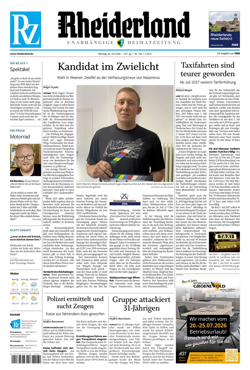 Rheiderland Zeitung - 20.07.2026