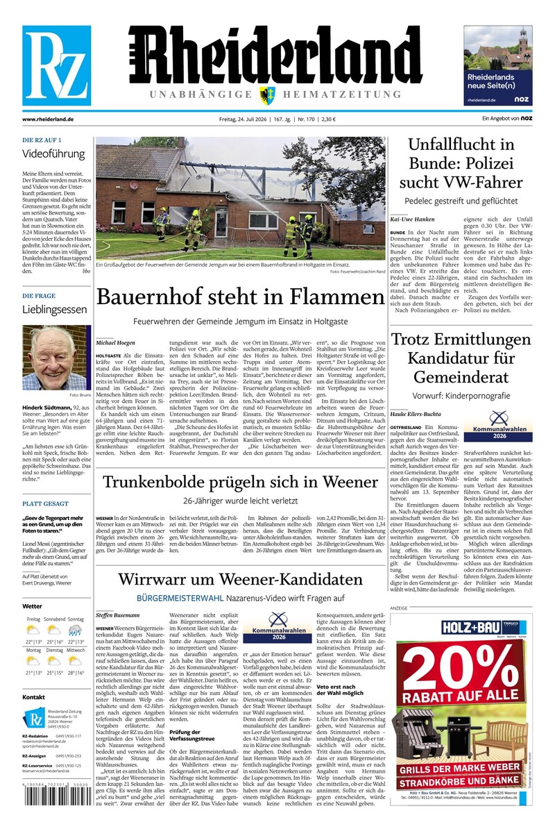 Rheiderland Zeitung - 24.07.2026