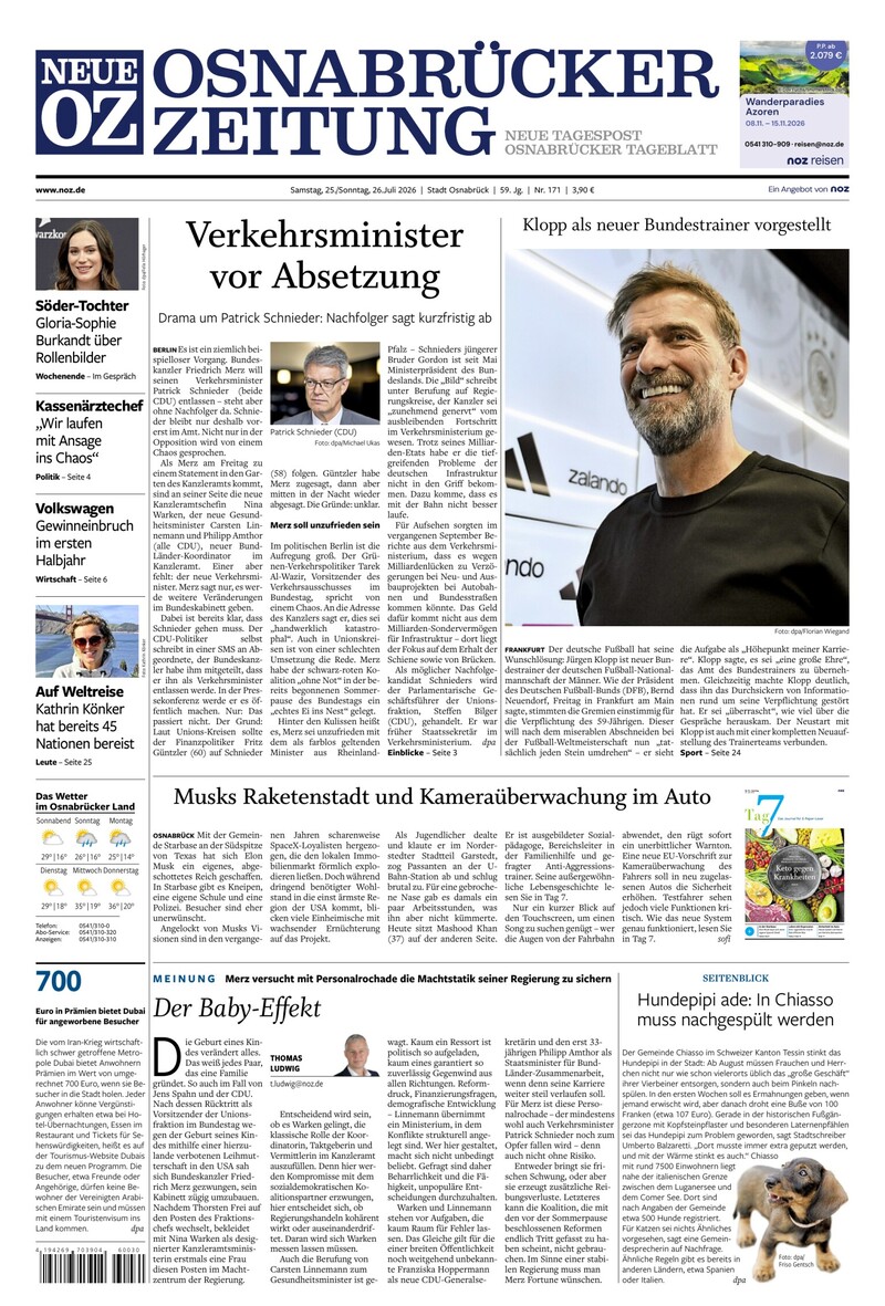 Neue Osnabrücker Zeitung - Stadt Osnabrück - 25.07.2026