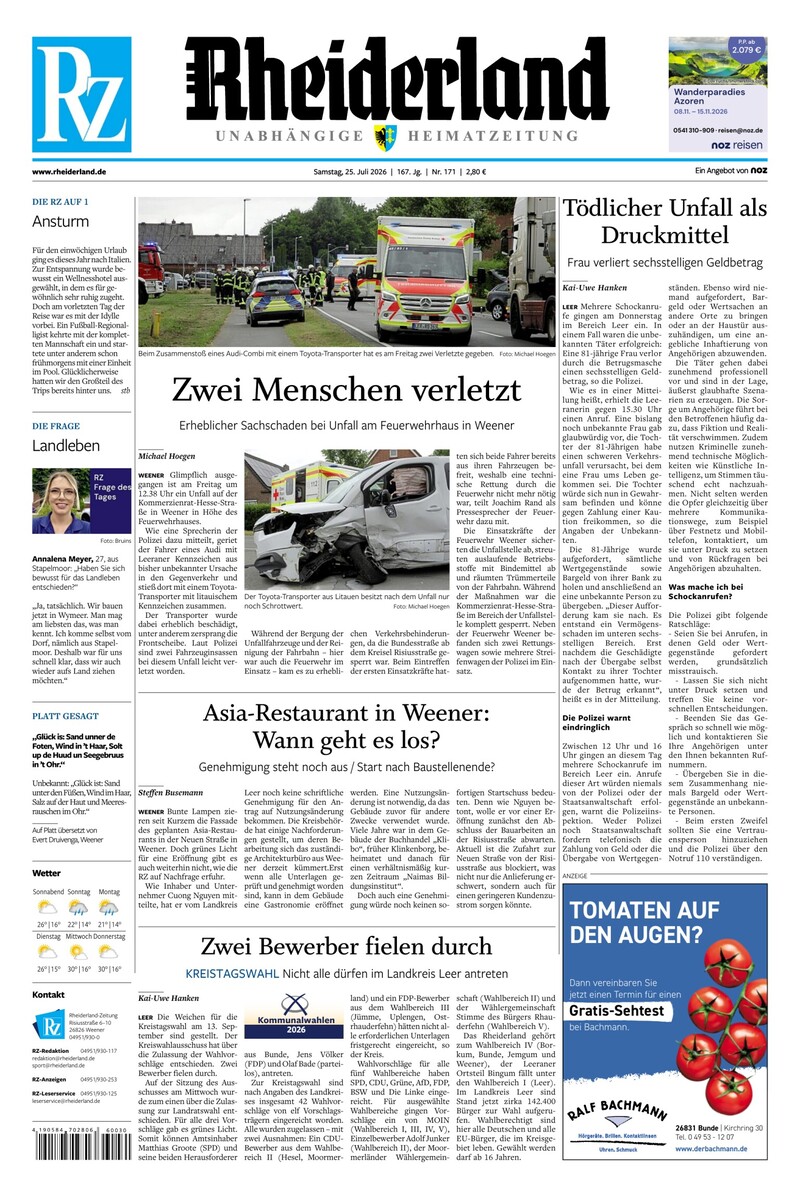 Rheiderland Zeitung - 25.07.2026