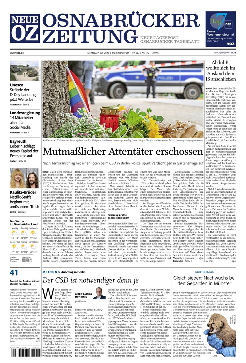 Neue Osnabrücker Zeitung - Stadt Osnabrück - 27.07.2026