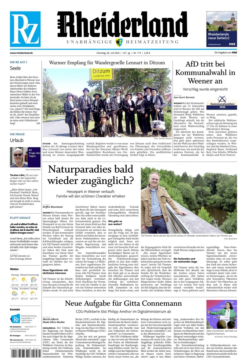 Rheiderland Zeitung - 28.07.2026