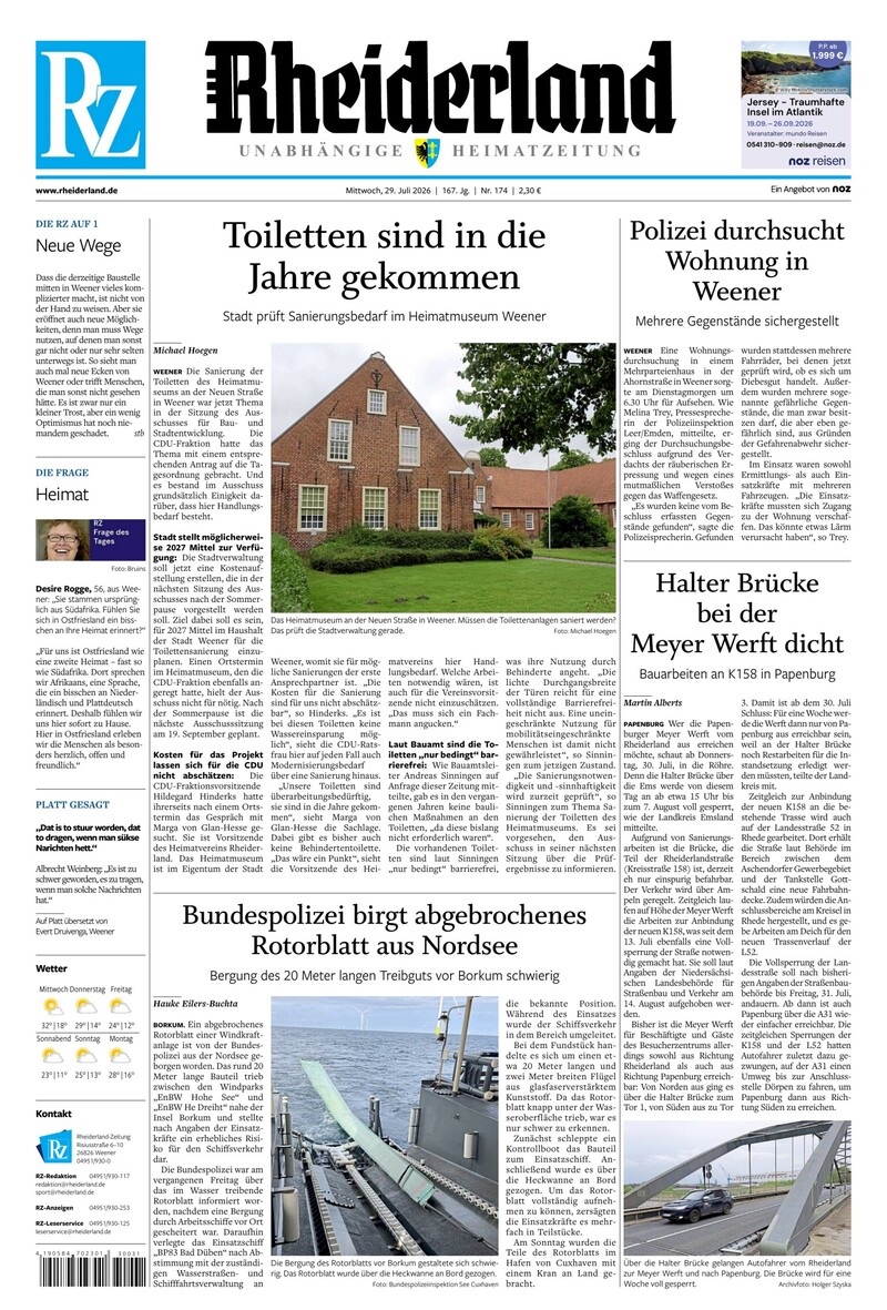 Rheiderland Zeitung - 29.07.2026