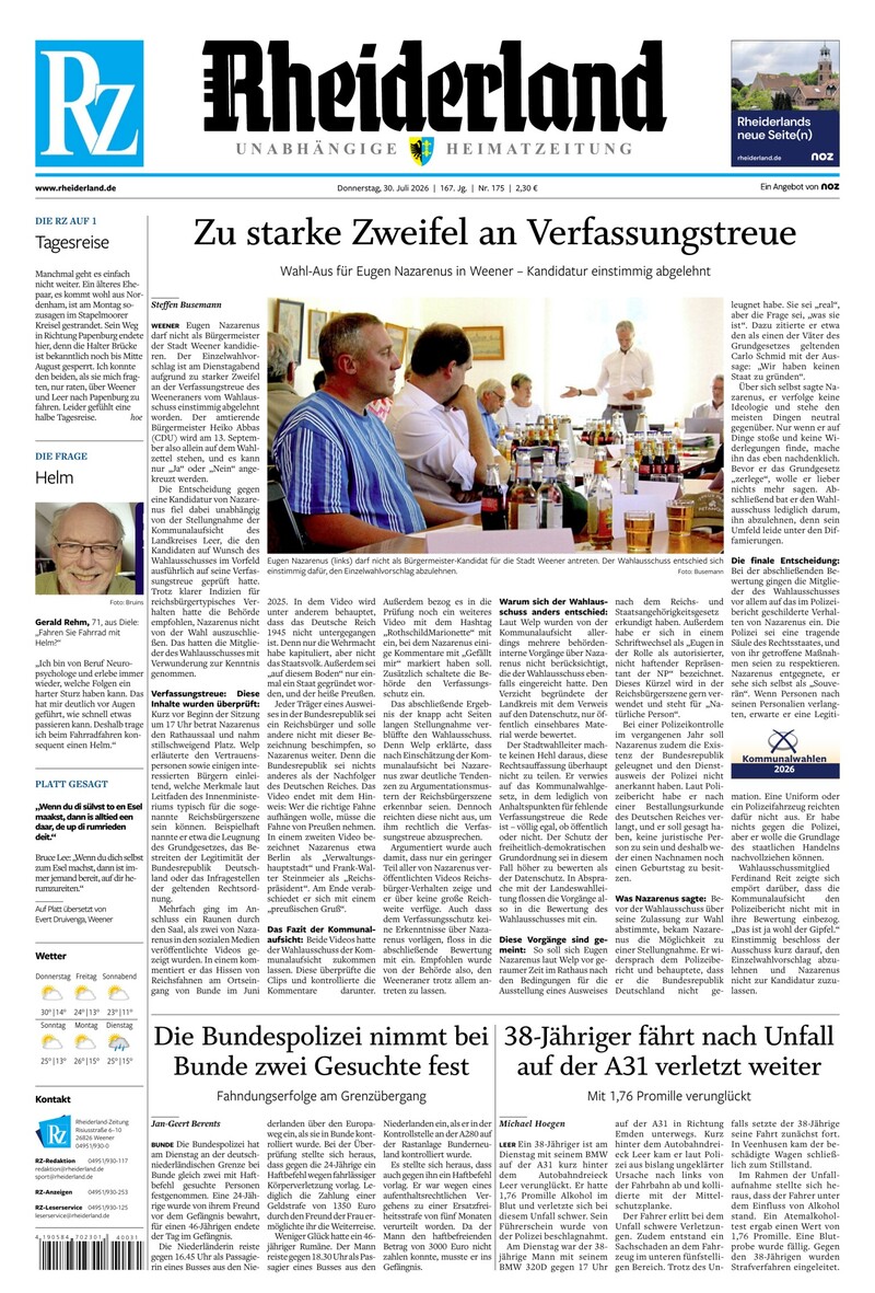 Rheiderland Zeitung - 30.07.2026