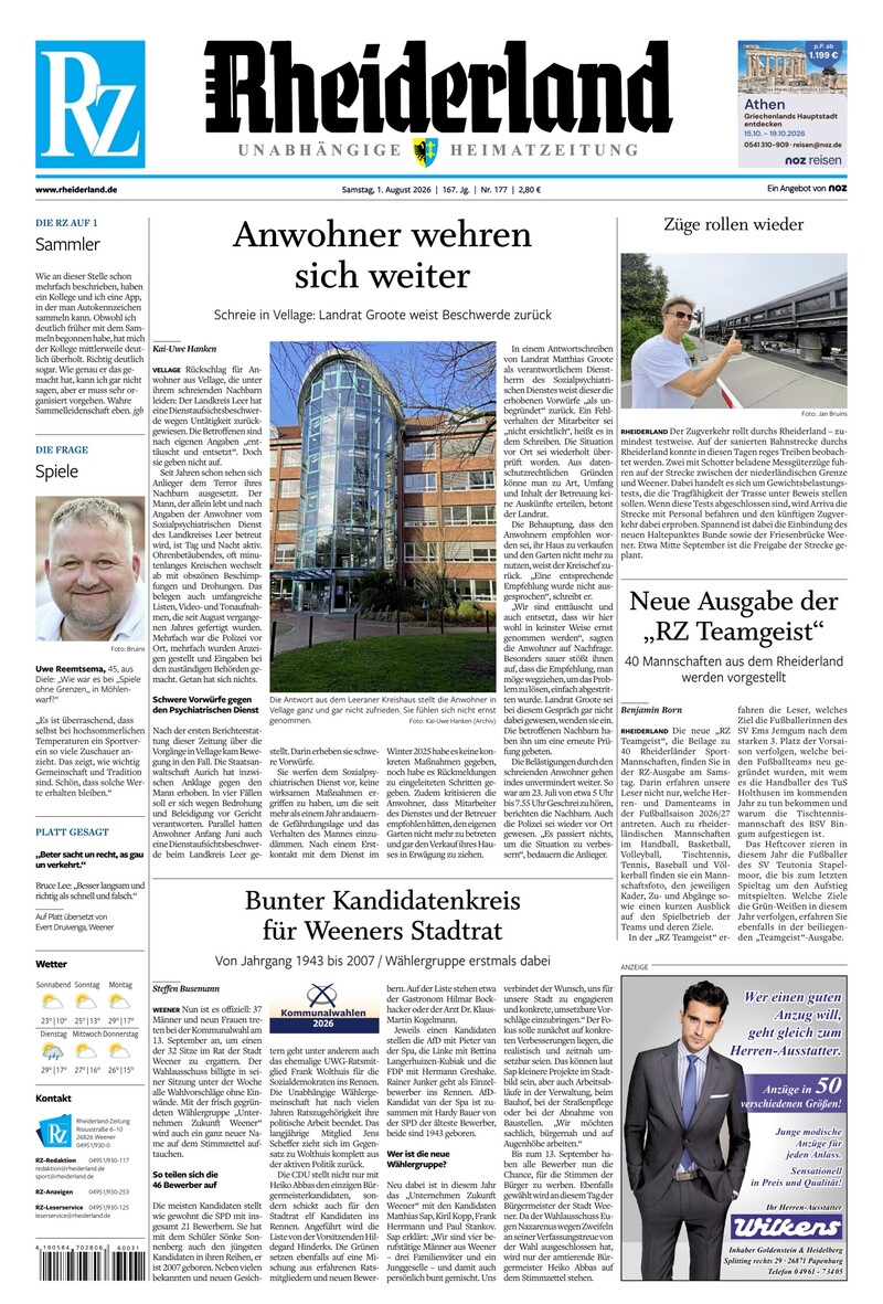 Rheiderland Zeitung - 01.08.2026