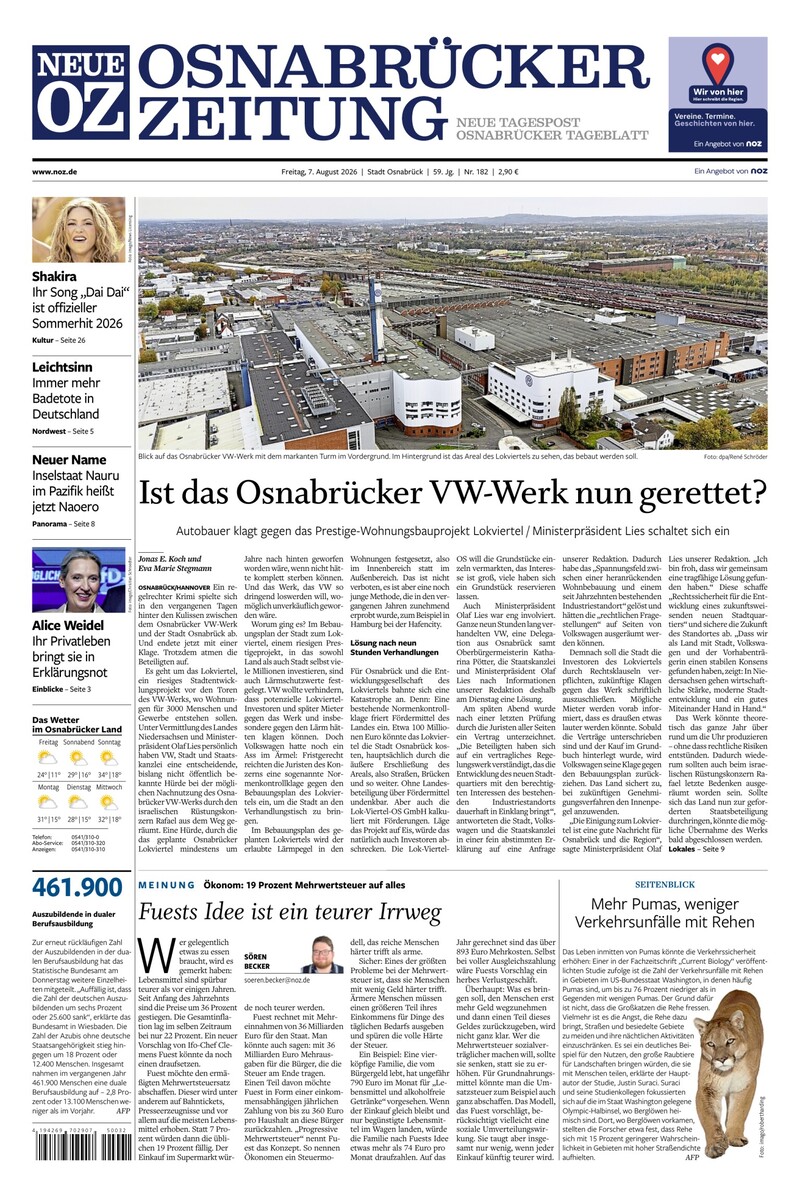Neue Osnabrücker Zeitung - Stadt Osnabrück - 07.08.2026