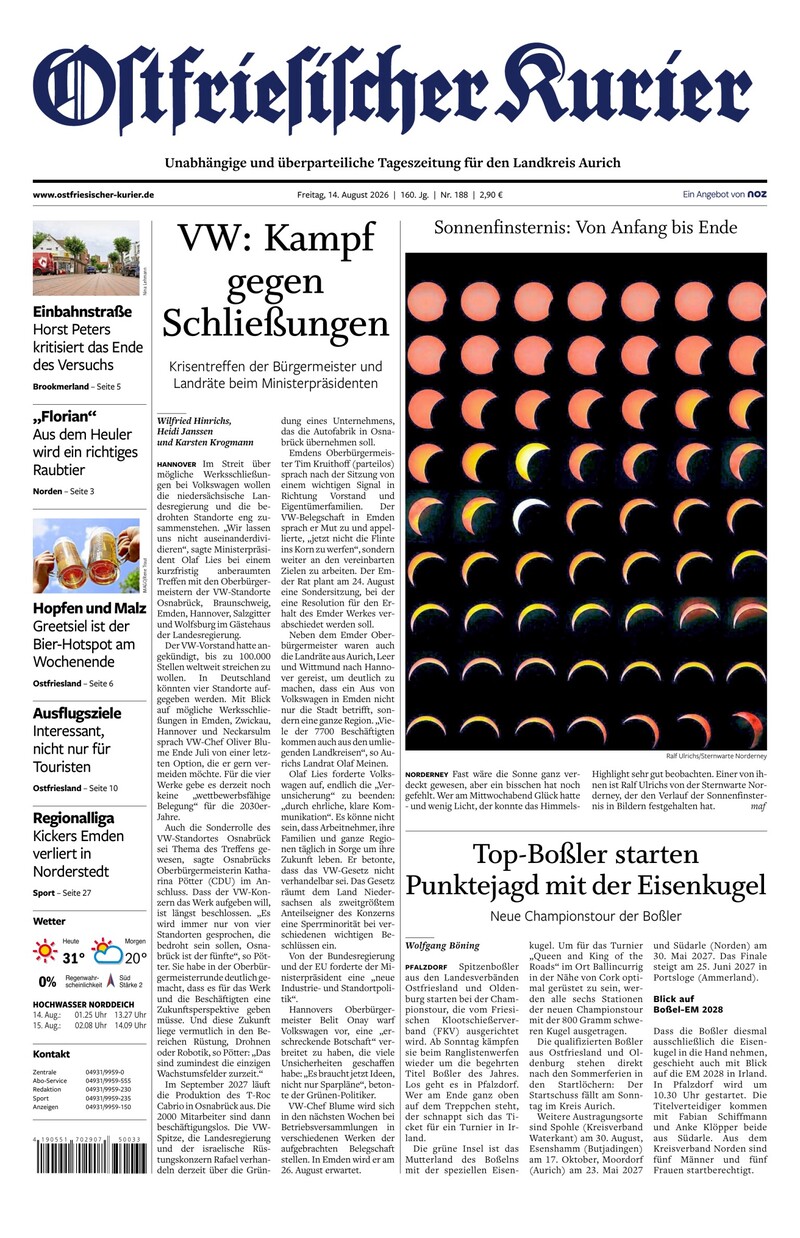 Ostfriesischer Kurier - 14.08.2026