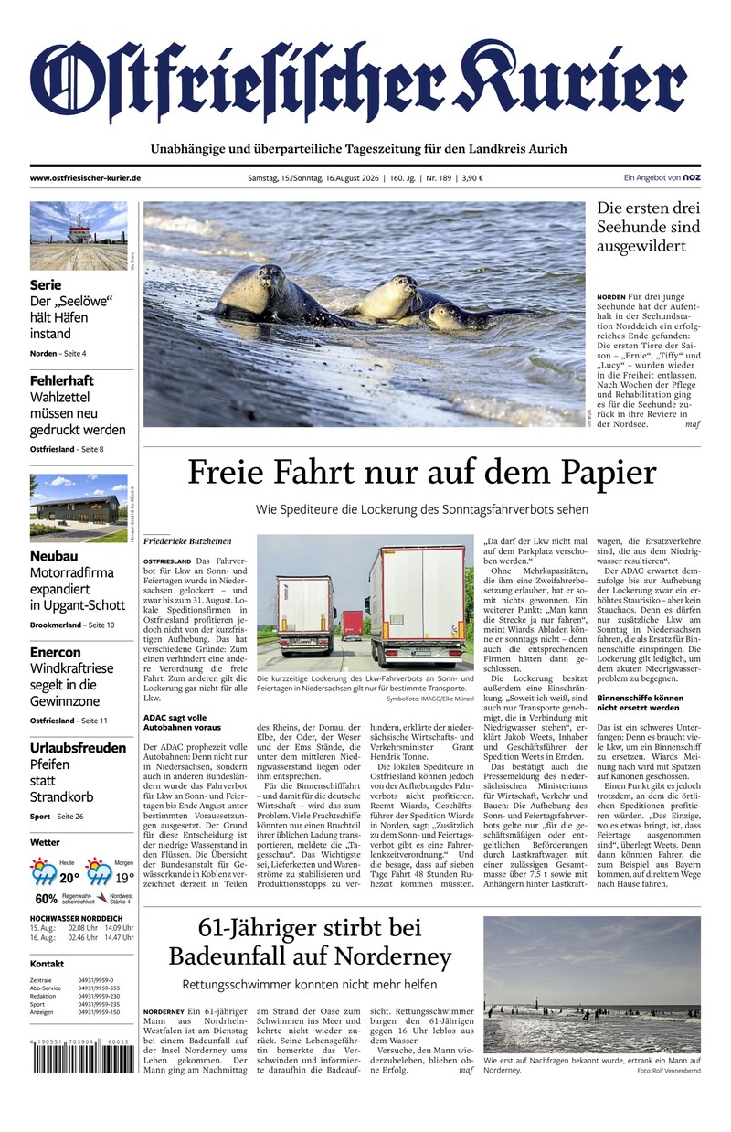 Ostfriesischer Kurier - 15.08.2026