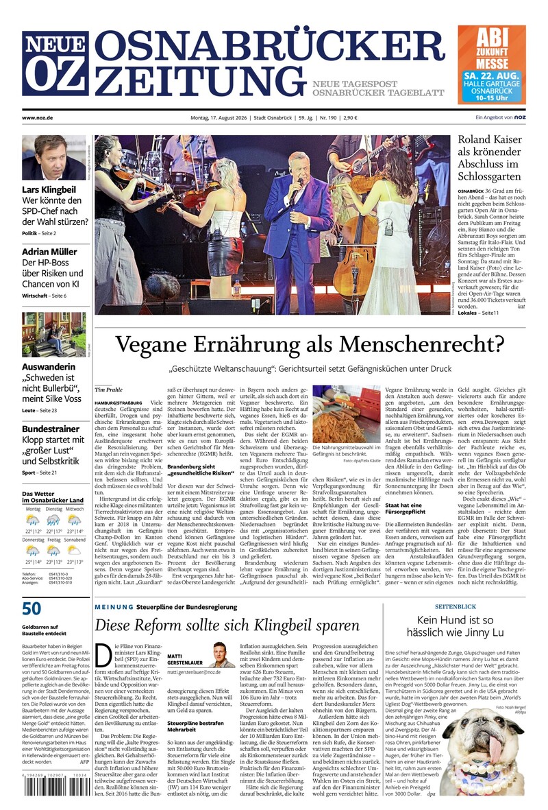 Neue Osnabrücker Zeitung - Stadt Osnabrück - 17.08.2026