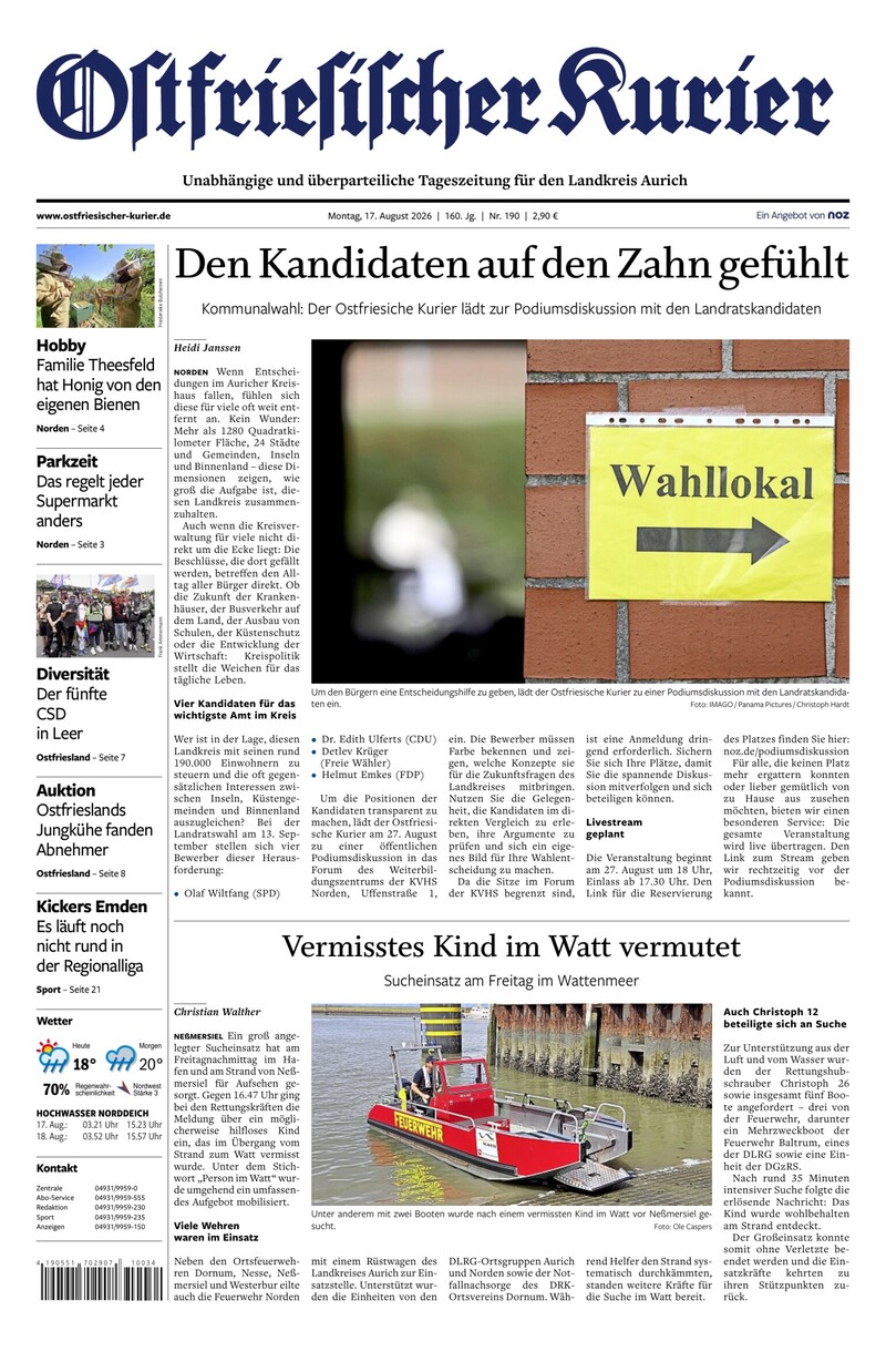 Ostfriesischer Kurier - 17.08.2026