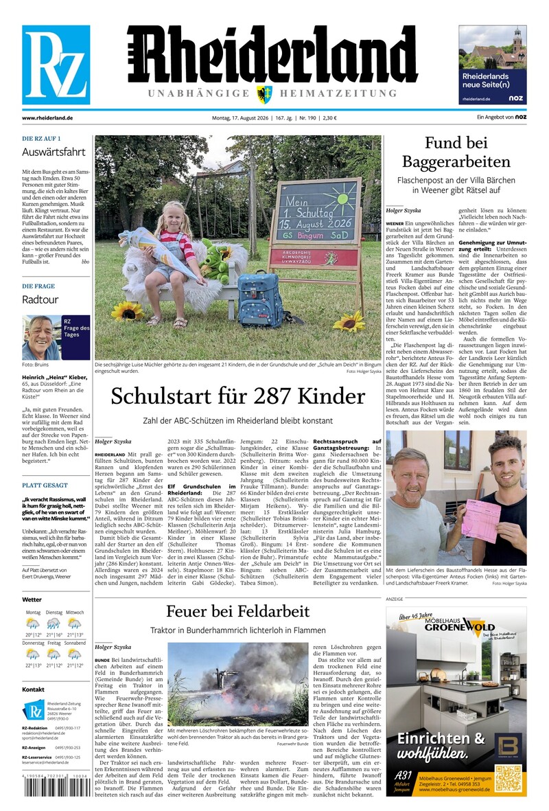 Rheiderland Zeitung - 17.08.2026