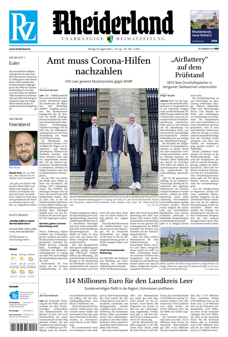 Rheiderland Zeitung - 24.08.2026