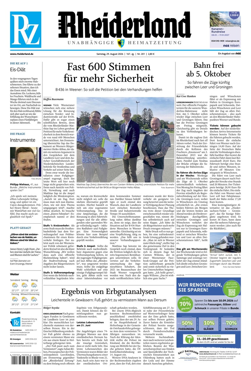 Rheiderland Zeitung - 29.08.2026