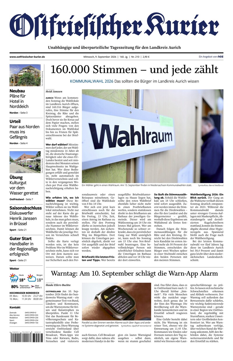 Ostfriesischer Kurier - 09.09.2026
