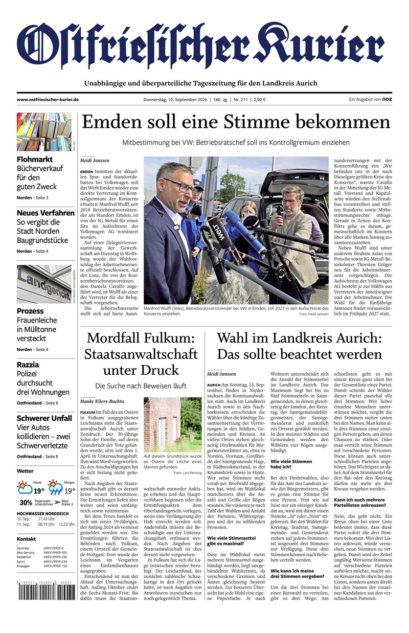 Ostfriesischer Kurier - 10.09.2026