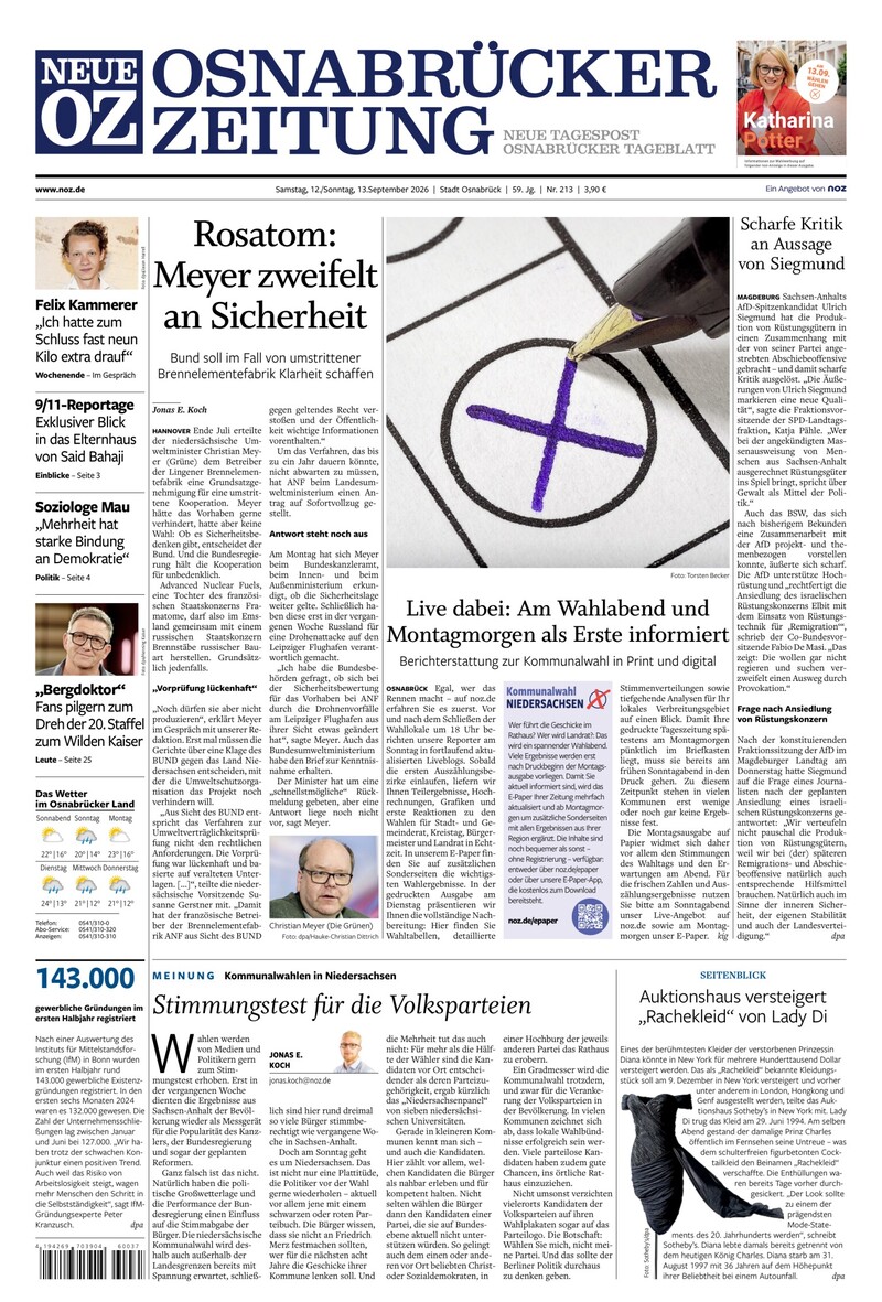 Neue Osnabrücker Zeitung - Stadt Osnabrück - 12.09.2026